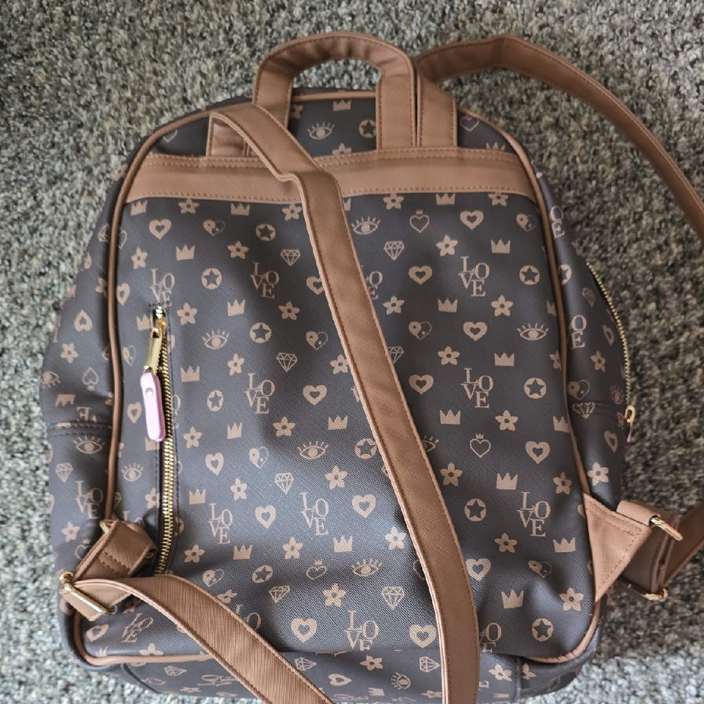 Claire's Brown Patterned Backpack With Multicolor… - image 5